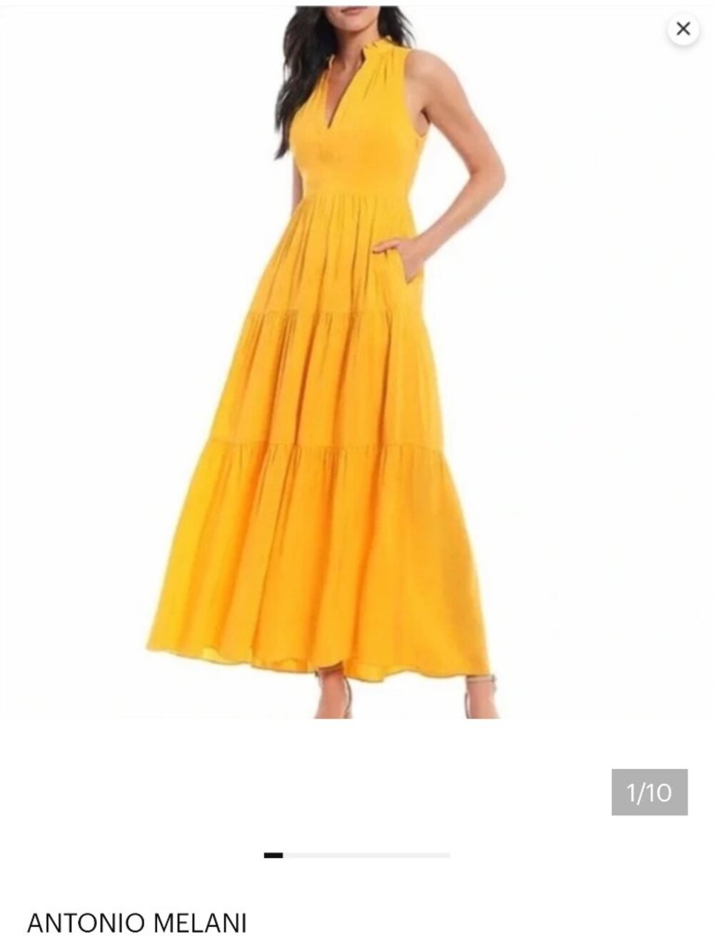 Antonio Melani jordana tiered maxi reffled buttercup yellow dress
